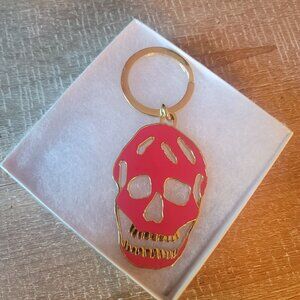 ALEXANDER MCQUEEN Gold and Red Skull Keychain (Brand new)(Gift box included)